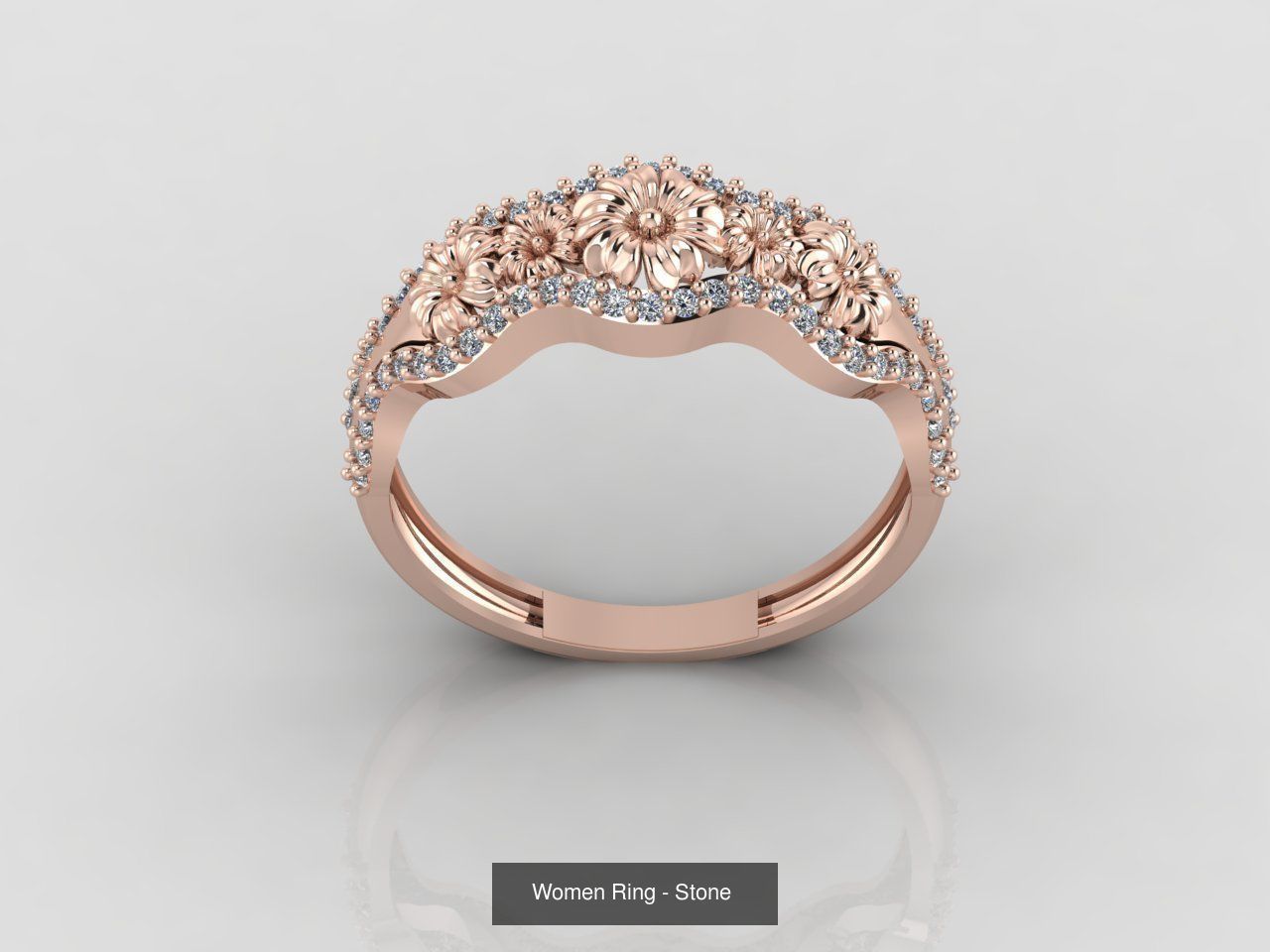 100 Files - Women Ring Womens Rings With Stone Models 3DM 3D Model Collection_90