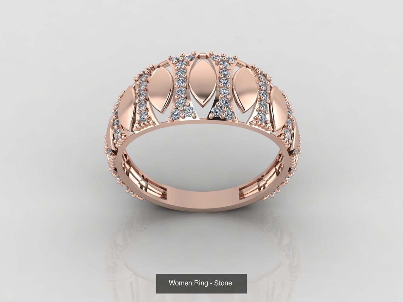 100 Files - Women Ring Womens Rings With Stone Models 3DM 3D Model Collection_11