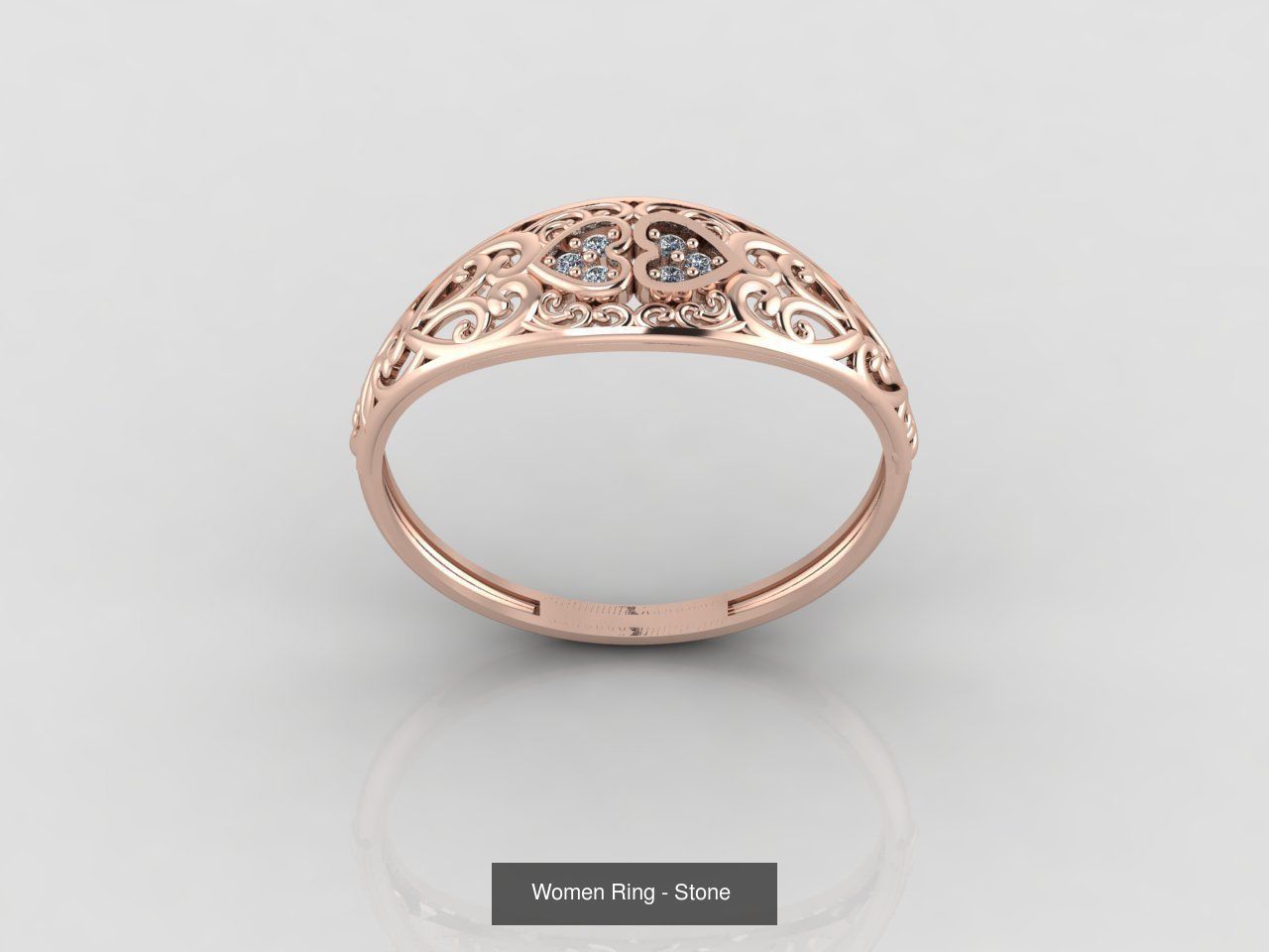 100 Files - Women Ring Womens Rings With Stone Models 3DM 3D Model Collection_77