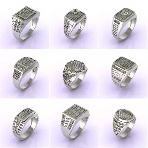 76 Files - STL 3D Model Gent Ring Gents Ring 3D print model  3D Model Collection