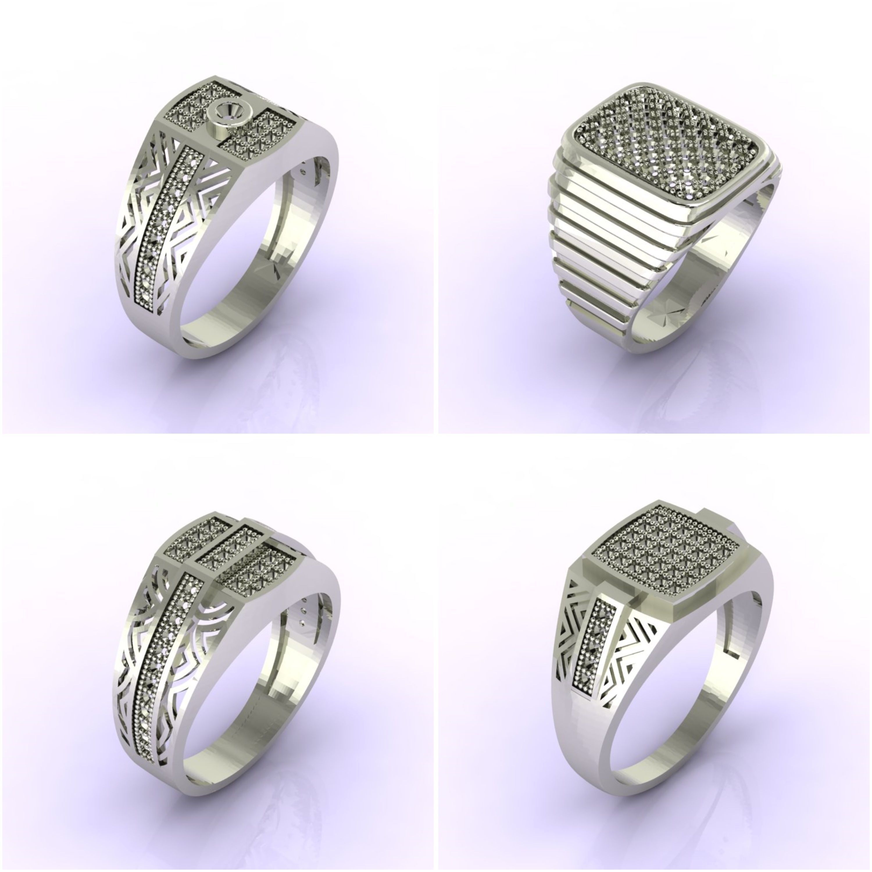76 Files - STL 3D Model Gent Ring Gents Ring 3D print model  3D Model Collection_8