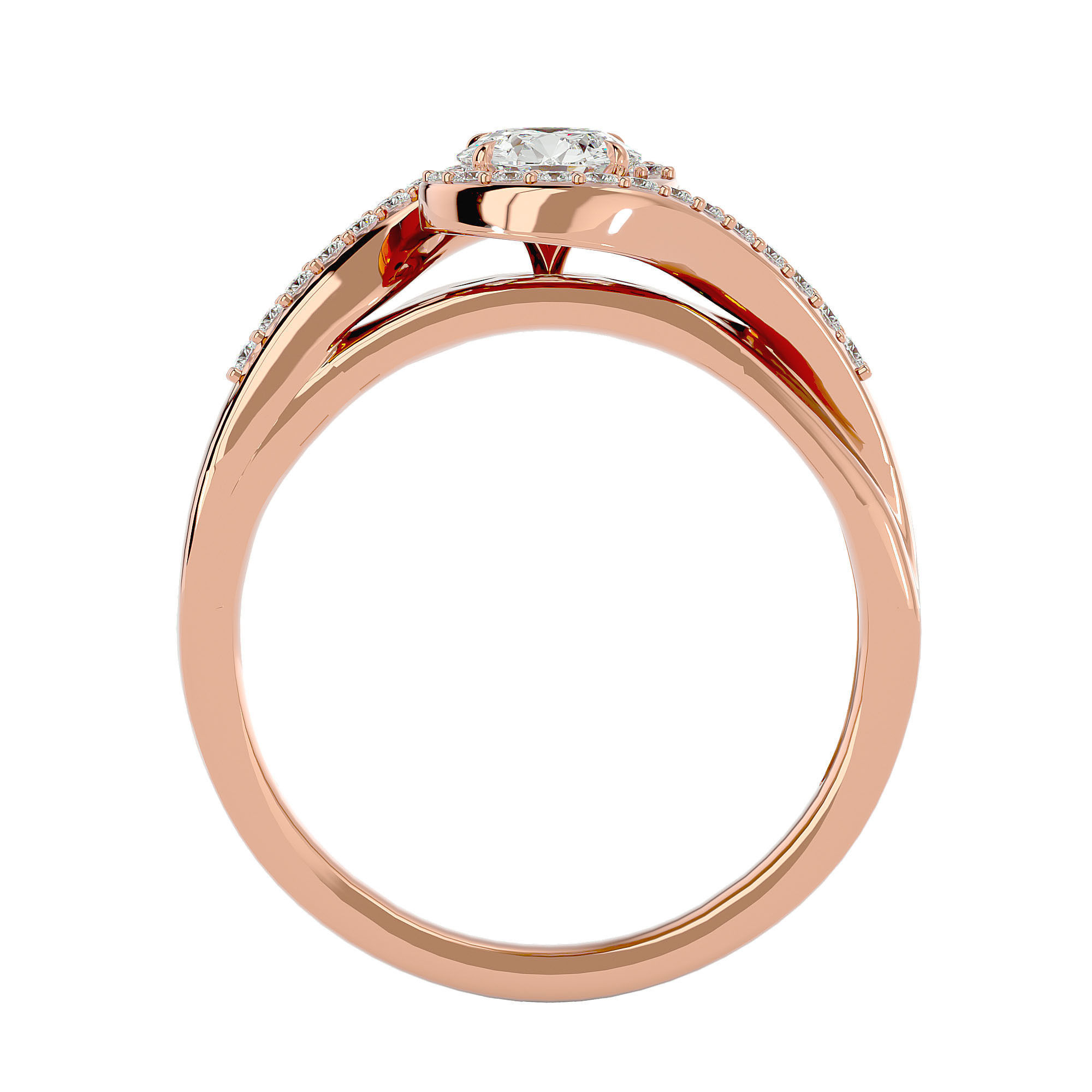 Solitaire ring model 3D print model_11