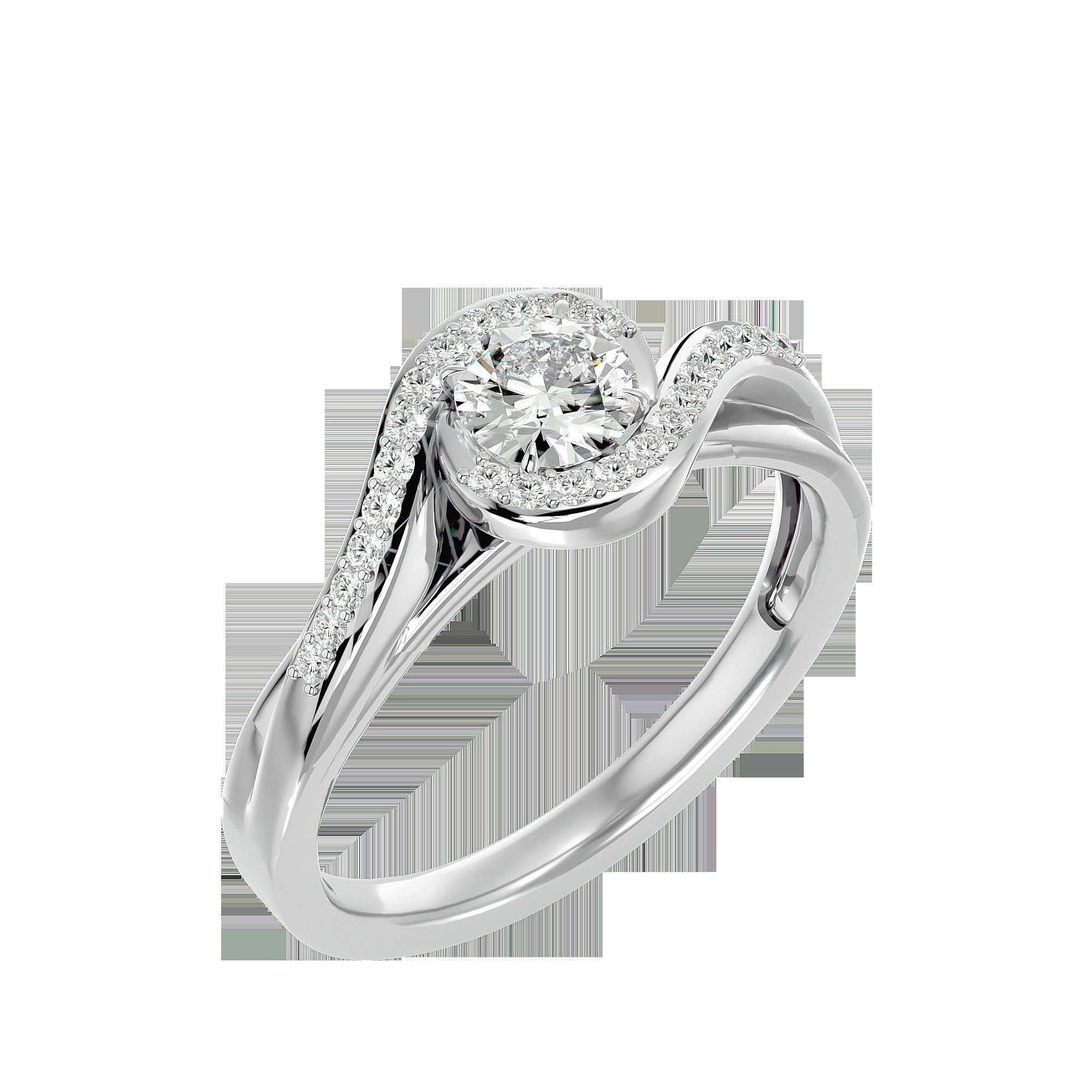 Solitaire ring model 3D print model_20