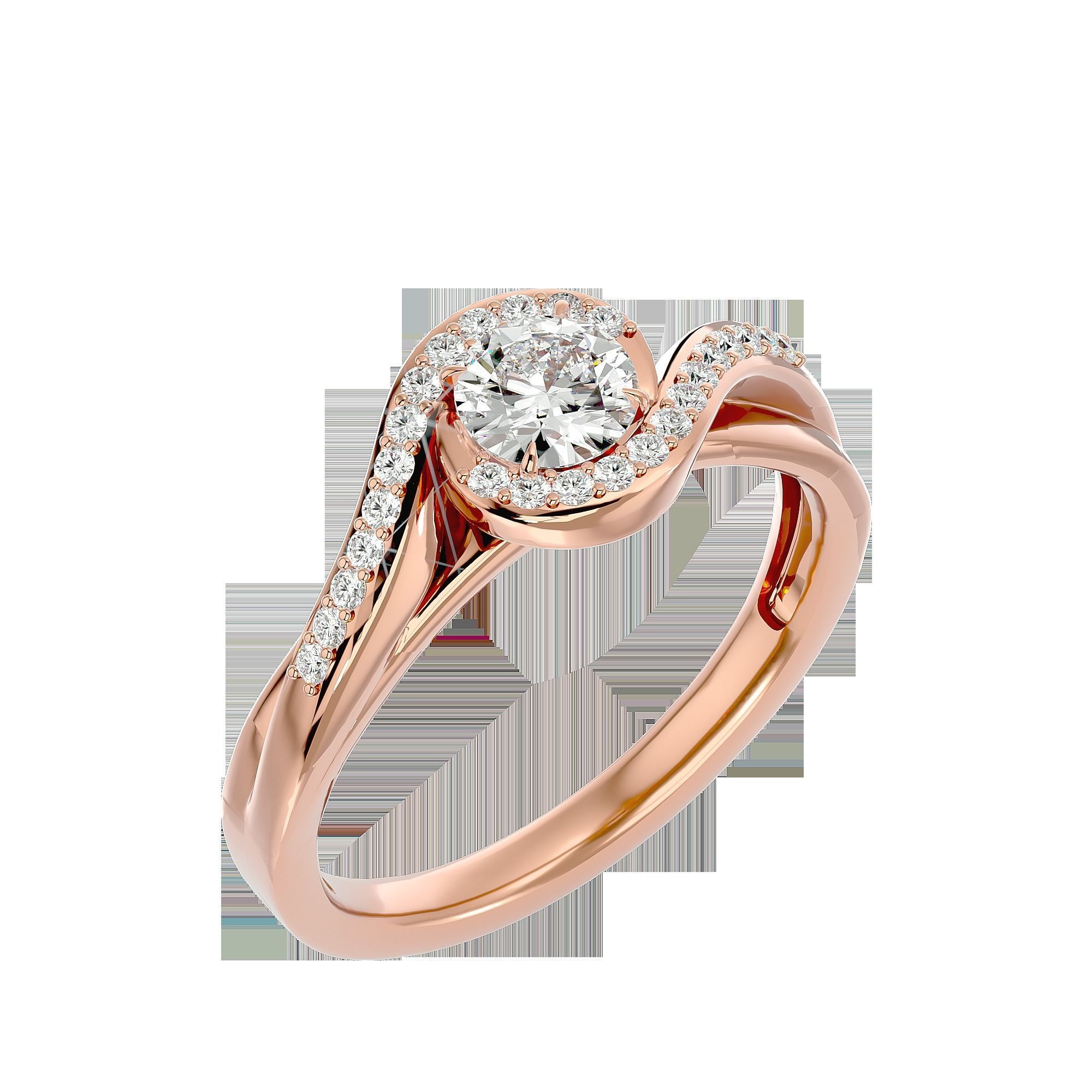 Solitaire ring model 3D print model_24