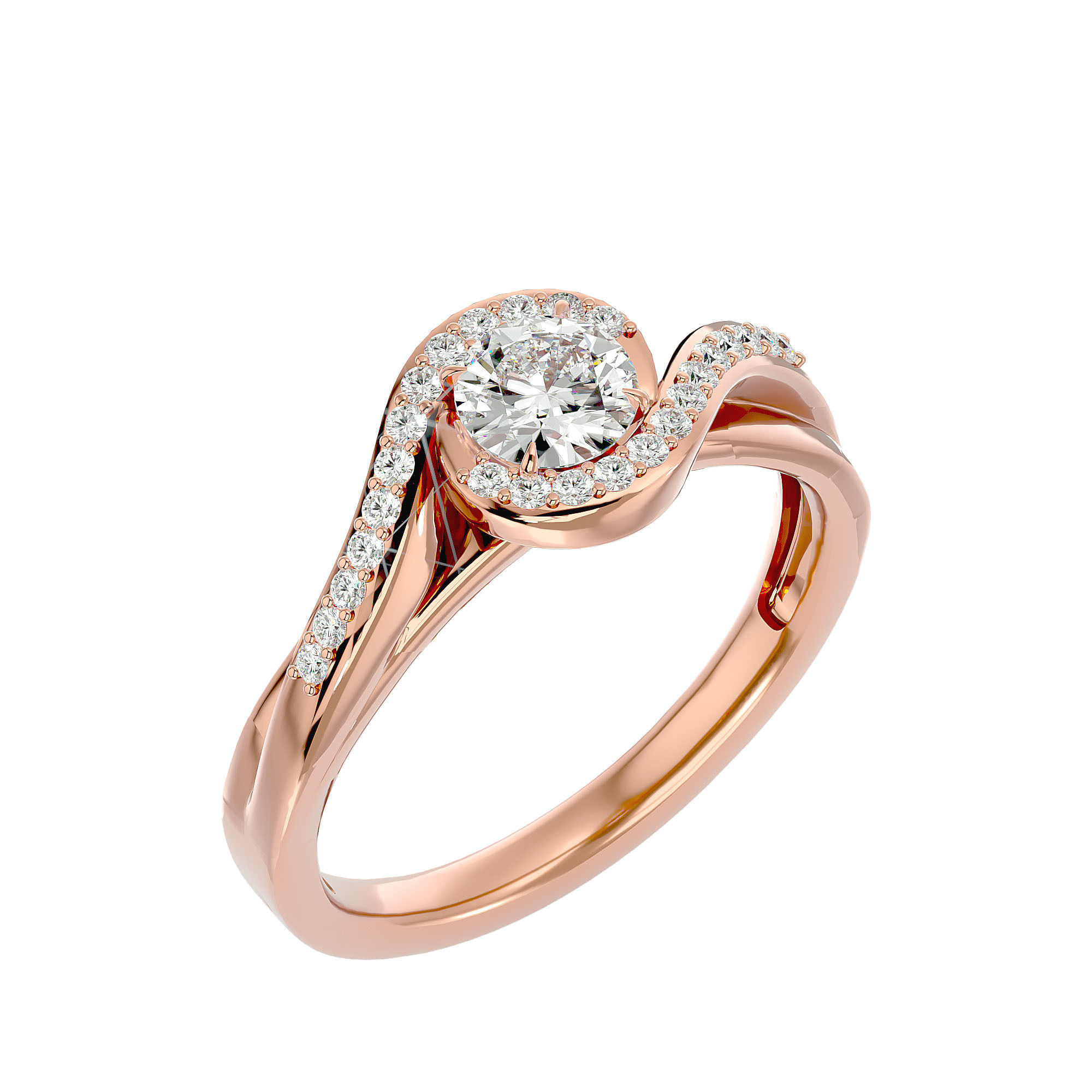 Solitaire ring model 3D print model_23