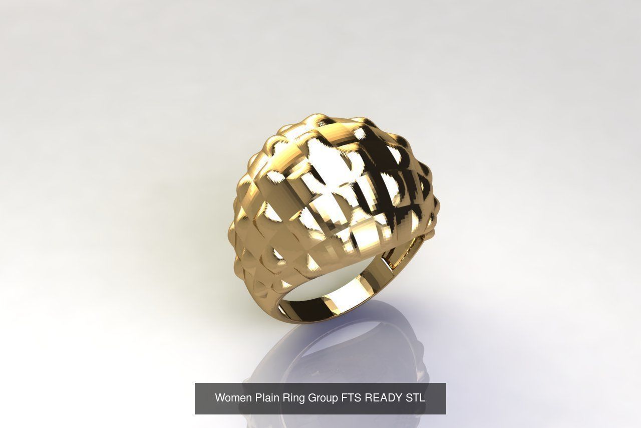 32 Women Ring Womens Rings Plain Models STL 3D Model Collection_27