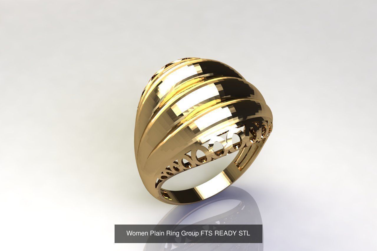 32 Women Ring Womens Rings Plain Models STL 3D Model Collection_23
