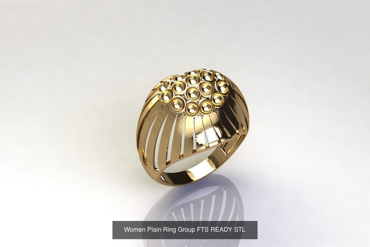 32 Women Ring Womens Rings Plain Models STL 3D Model Collection_29