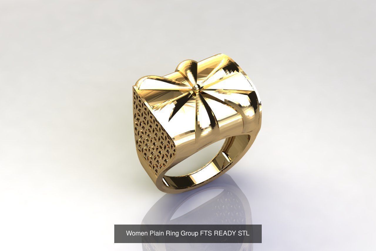 32 Women Ring Womens Rings Plain Models STL 3D Model Collection_31