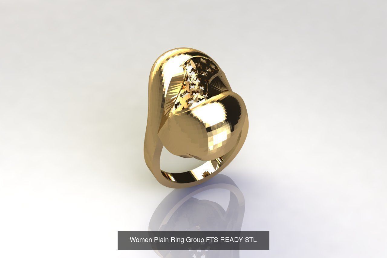 32 Women Ring Womens Rings Plain Models STL 3D Model Collection_30