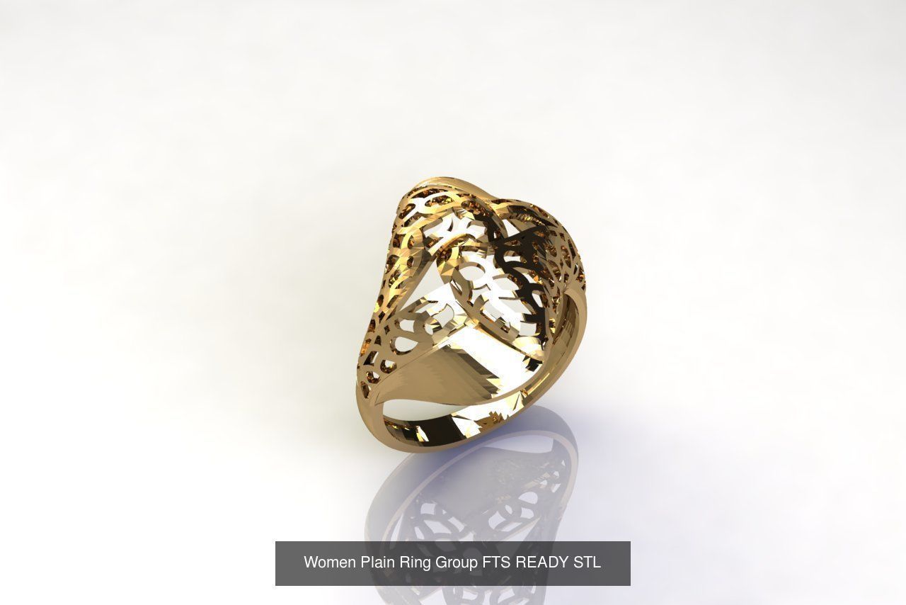 32 Women Ring Womens Rings Plain Models STL 3D Model Collection_13