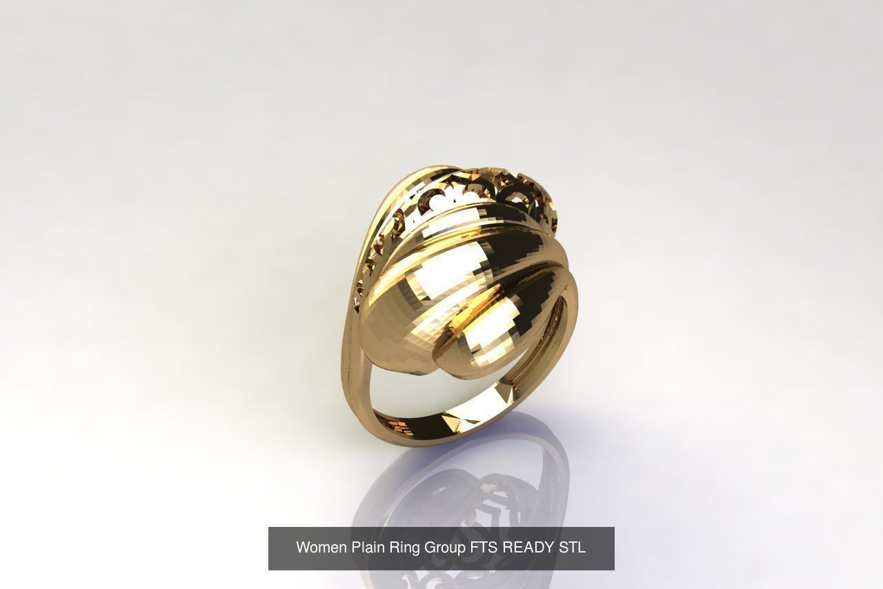 32 Women Ring Womens Rings Plain Models STL 3D Model Collection_18