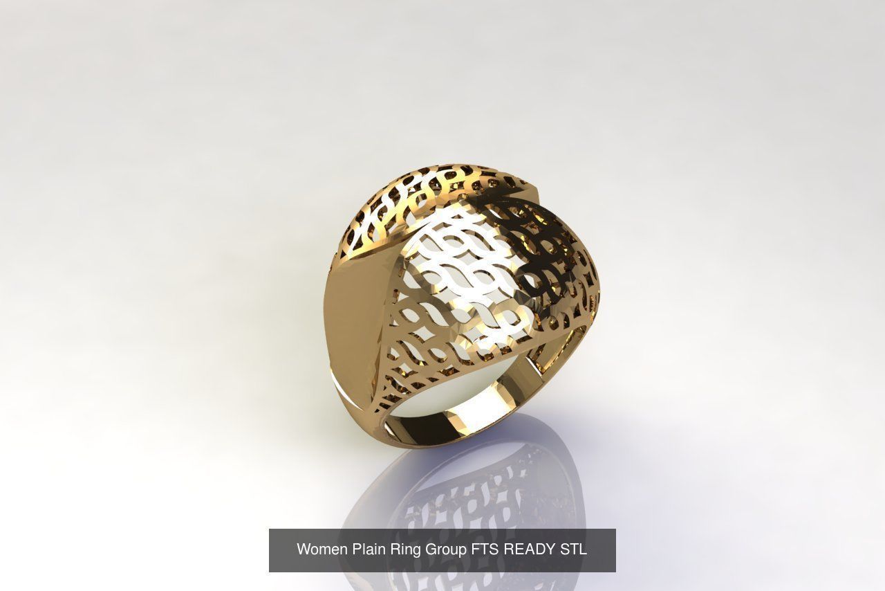 32 Women Ring Womens Rings Plain Models STL 3D Model Collection_25