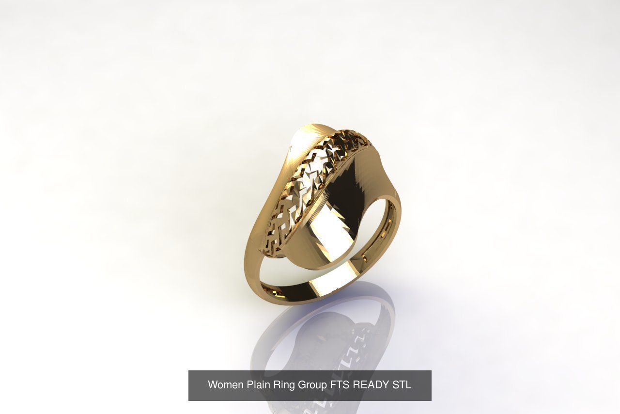 32 Women Ring Womens Rings Plain Models STL 3D Model Collection_15