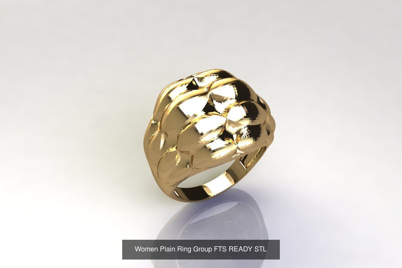 32 Women Ring Womens Rings Plain Models STL 3D Model Collection_26