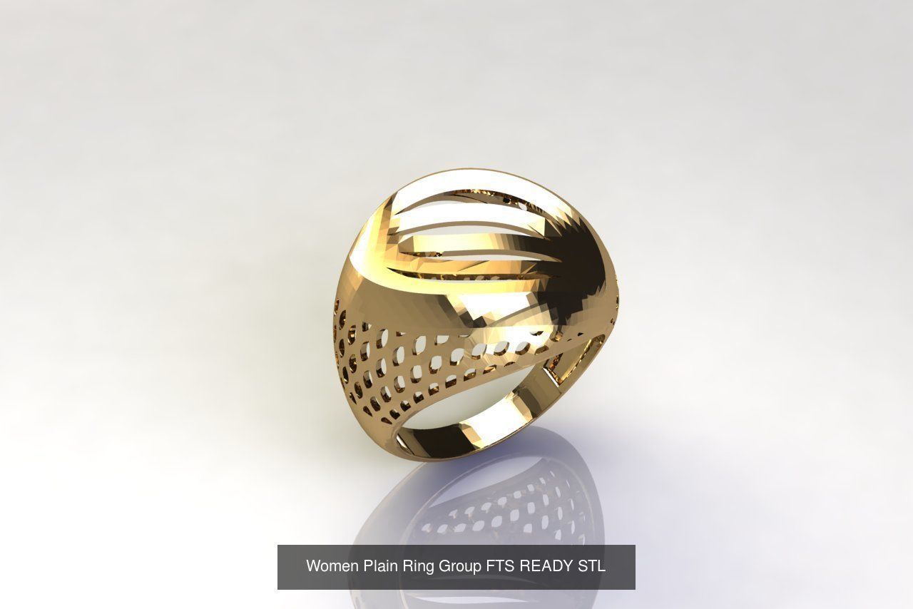32 Women Ring Womens Rings Plain Models STL 3D Model Collection_20