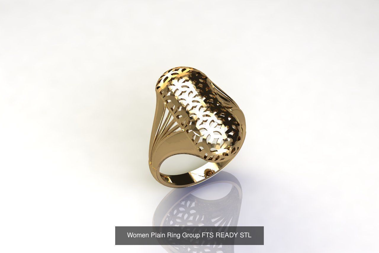 32 Women Ring Womens Rings Plain Models STL 3D Model Collection_10