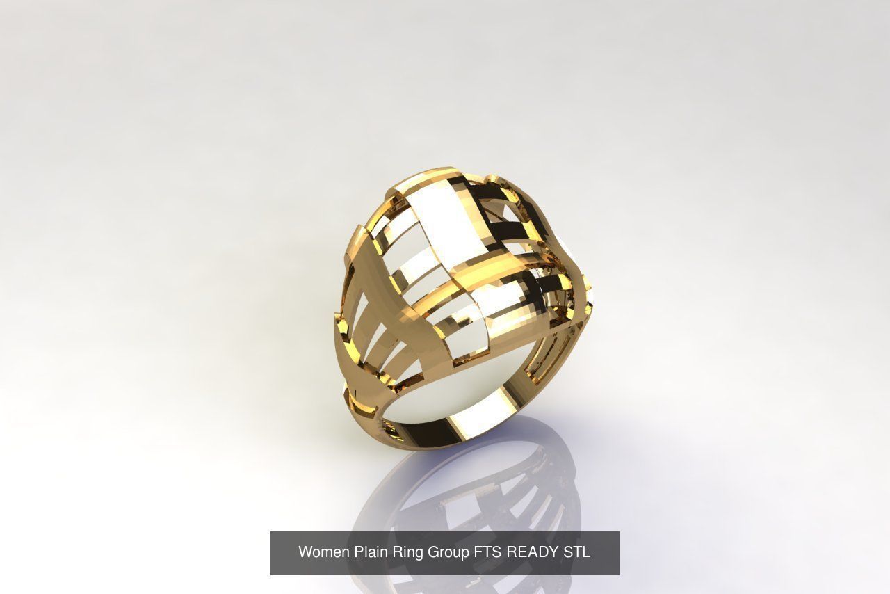 32 Women Ring Womens Rings Plain Models STL 3D Model Collection_32