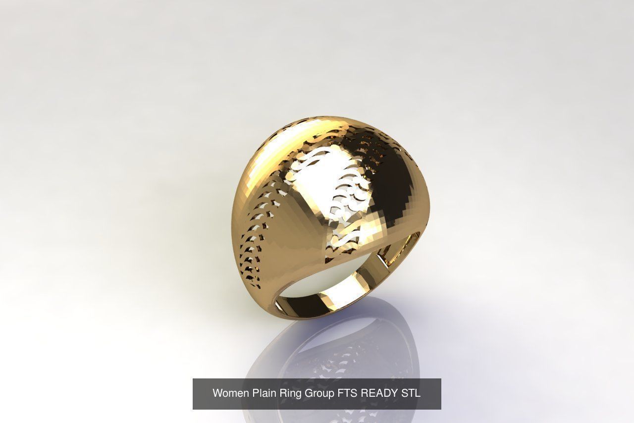 32 Women Ring Womens Rings Plain Models STL 3D Model Collection_22