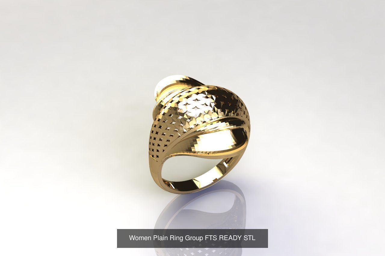 32 Women Ring Womens Rings Plain Models STL 3D Model Collection_19