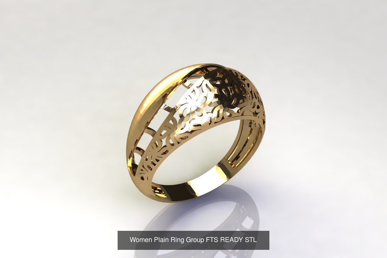 32 Women Ring Womens Rings Plain Models STL 3D Model Collection_34