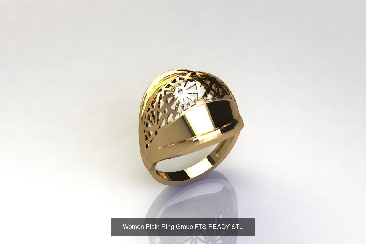32 Women Ring Womens Rings Plain Models STL 3D Model Collection_17