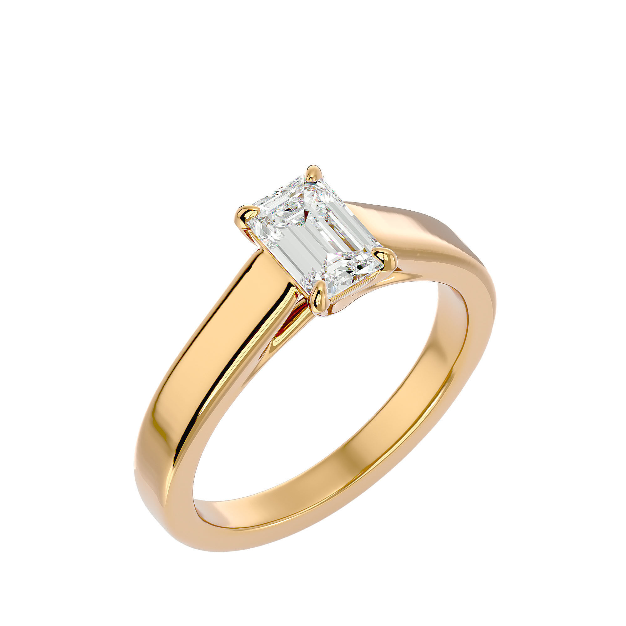 Solitaire ring model 3D print model_21