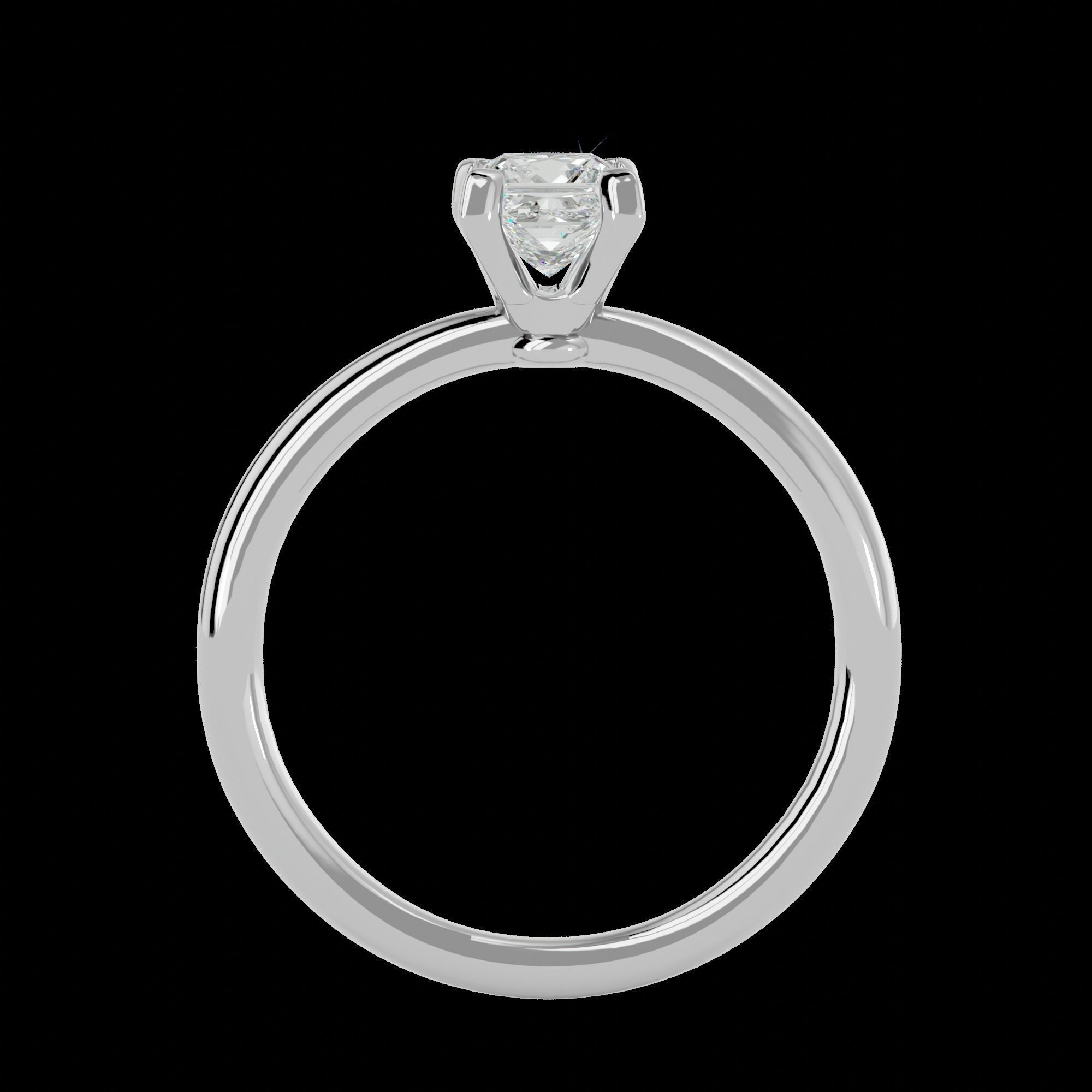 Solitaire ring model 3D print model_9