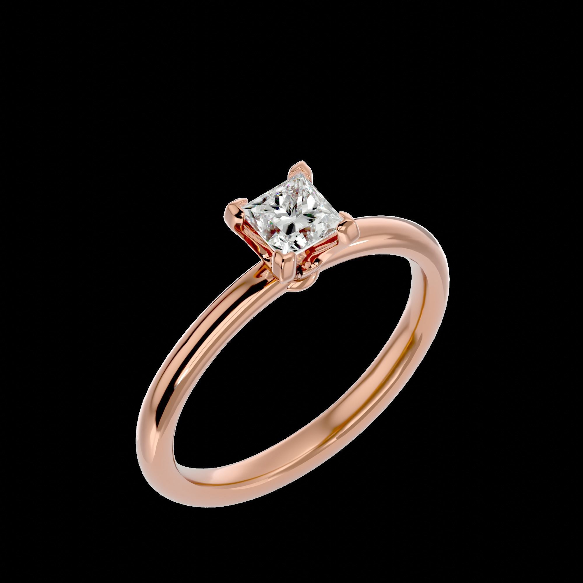 Solitaire ring model 3D print model_25