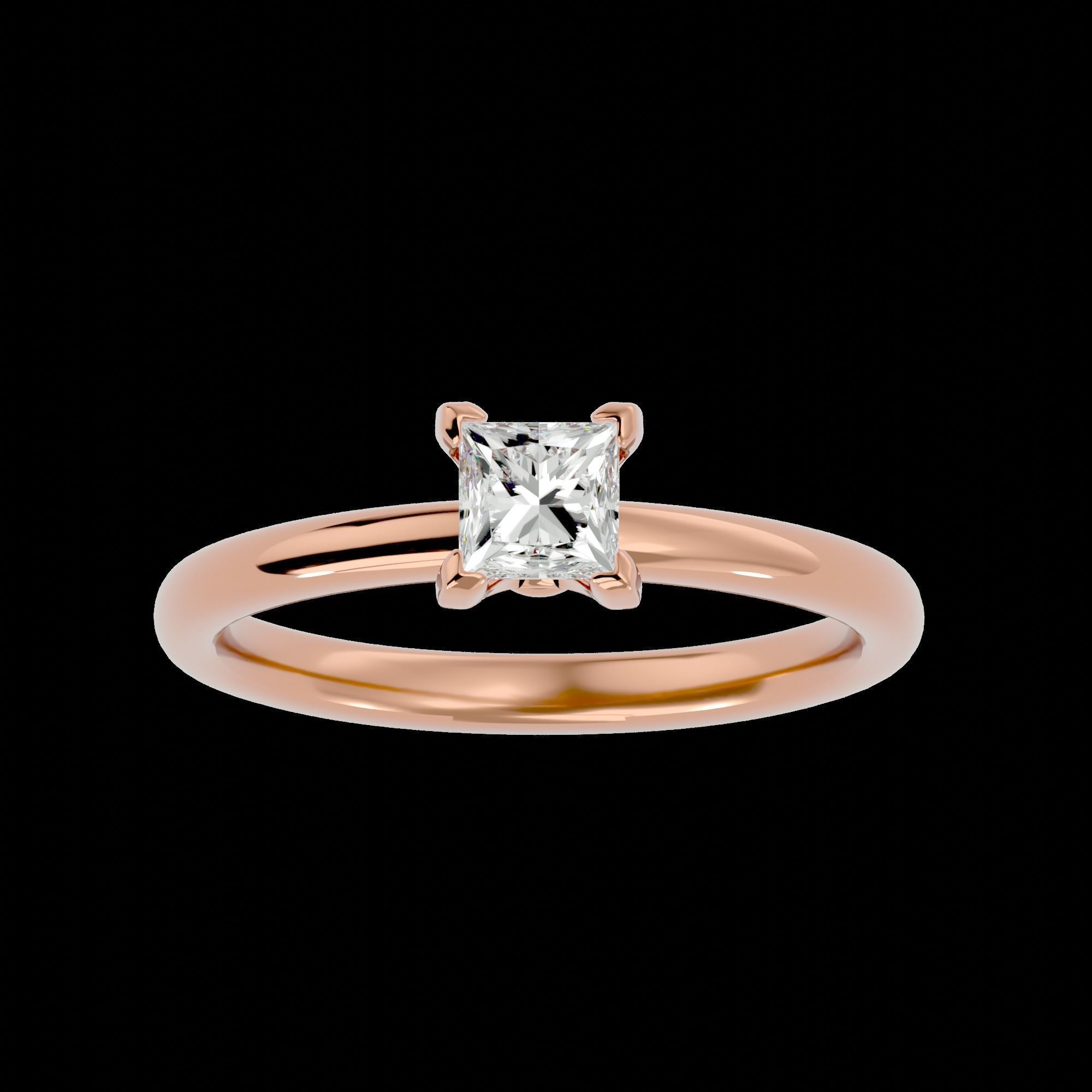 Solitaire ring model 3D print model_5