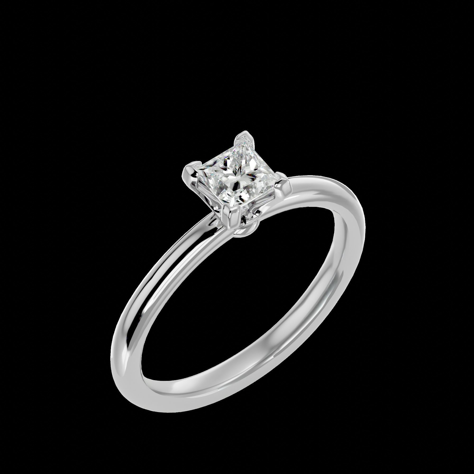 Solitaire ring model 3D print model_21