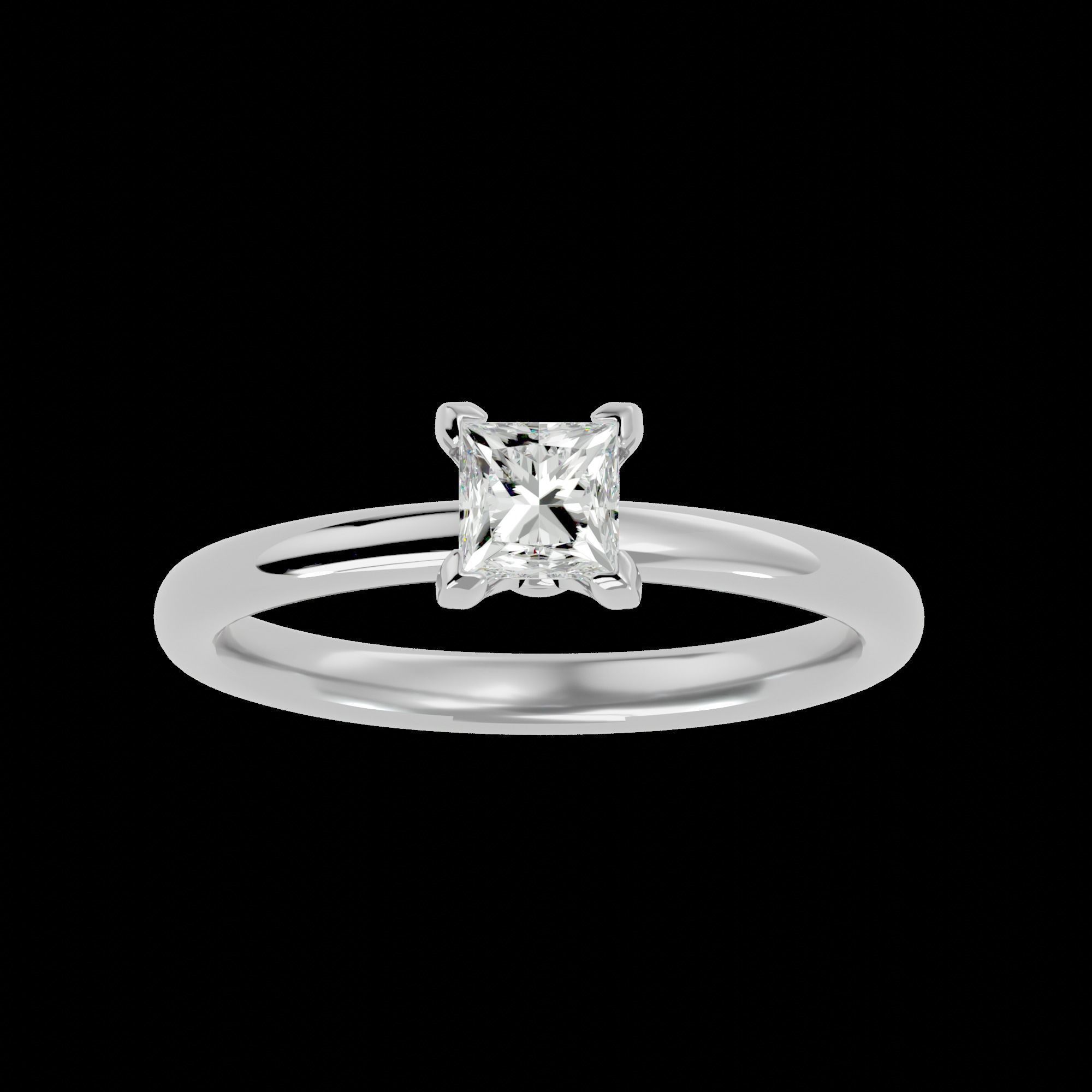 Solitaire ring model 3D print model_7