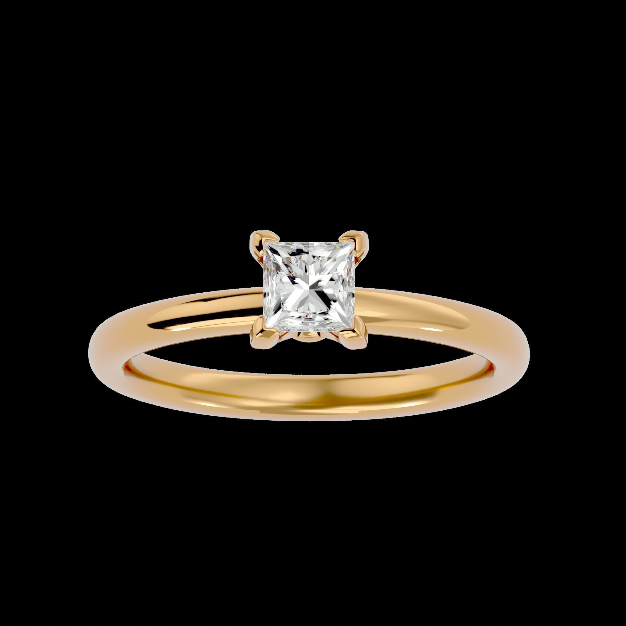 Solitaire ring model 3D print model_3