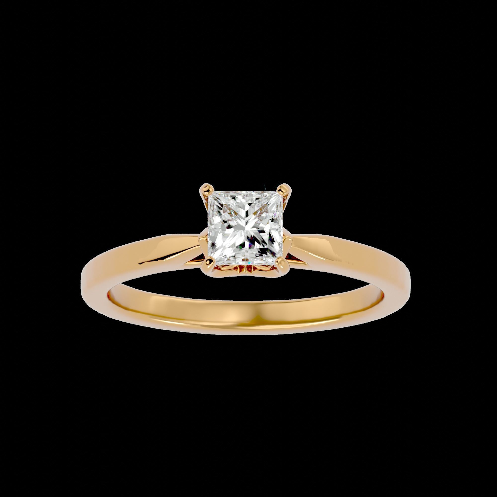 Solitaire ring model 3D print model_3