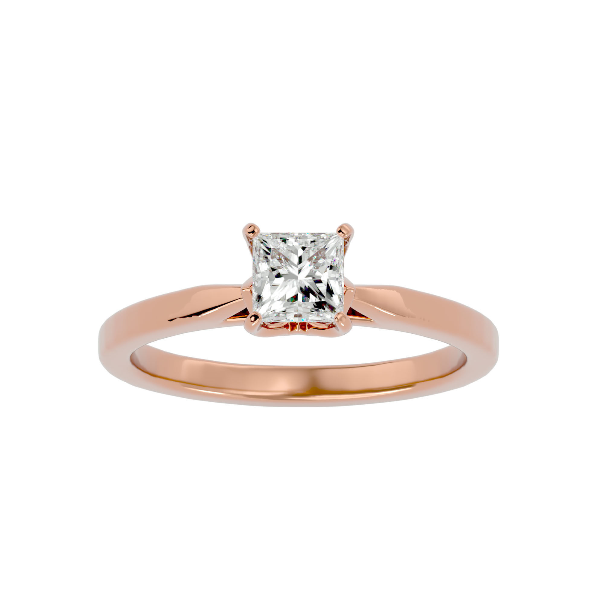 Solitaire ring model 3D print model_4