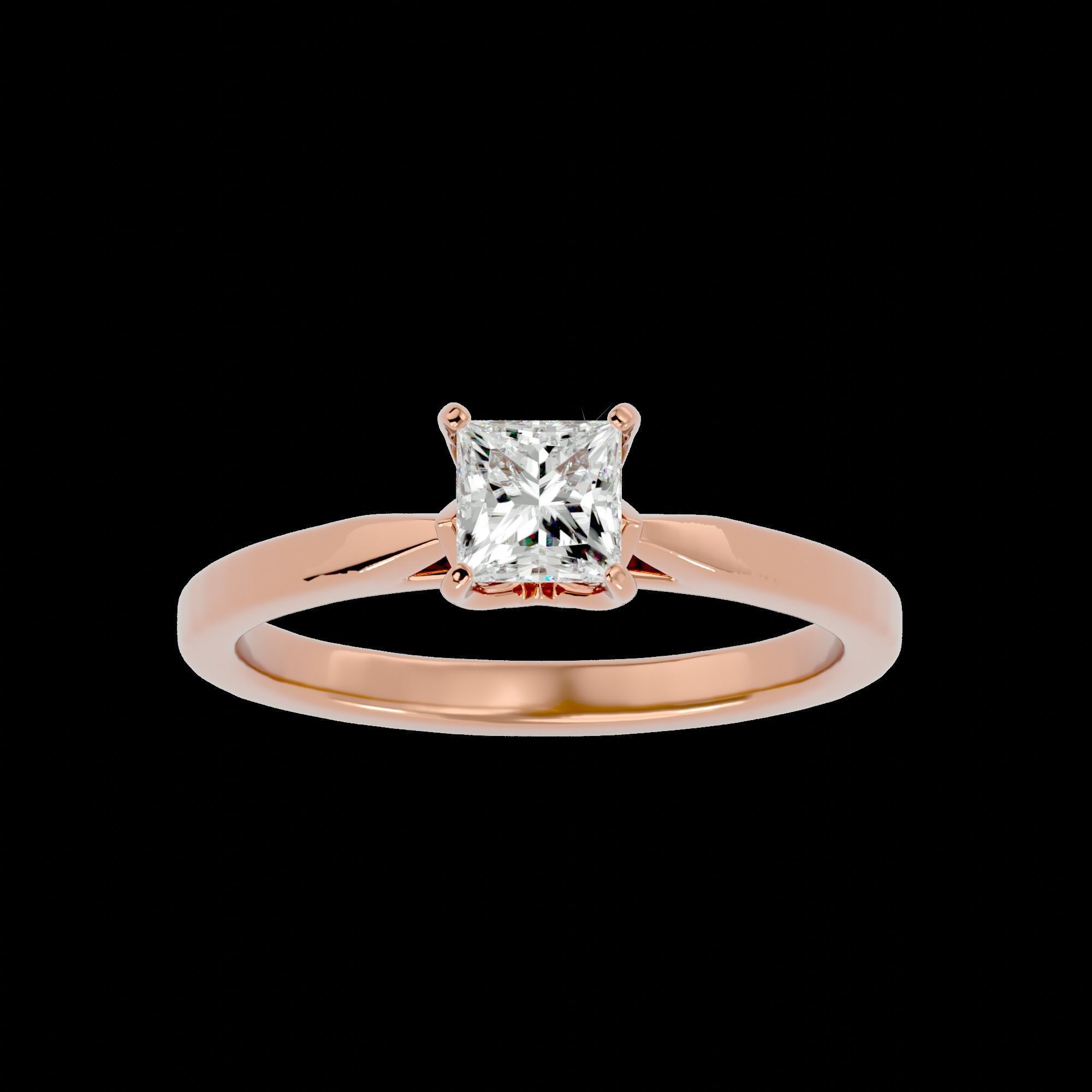 Solitaire ring model 3D print model_5