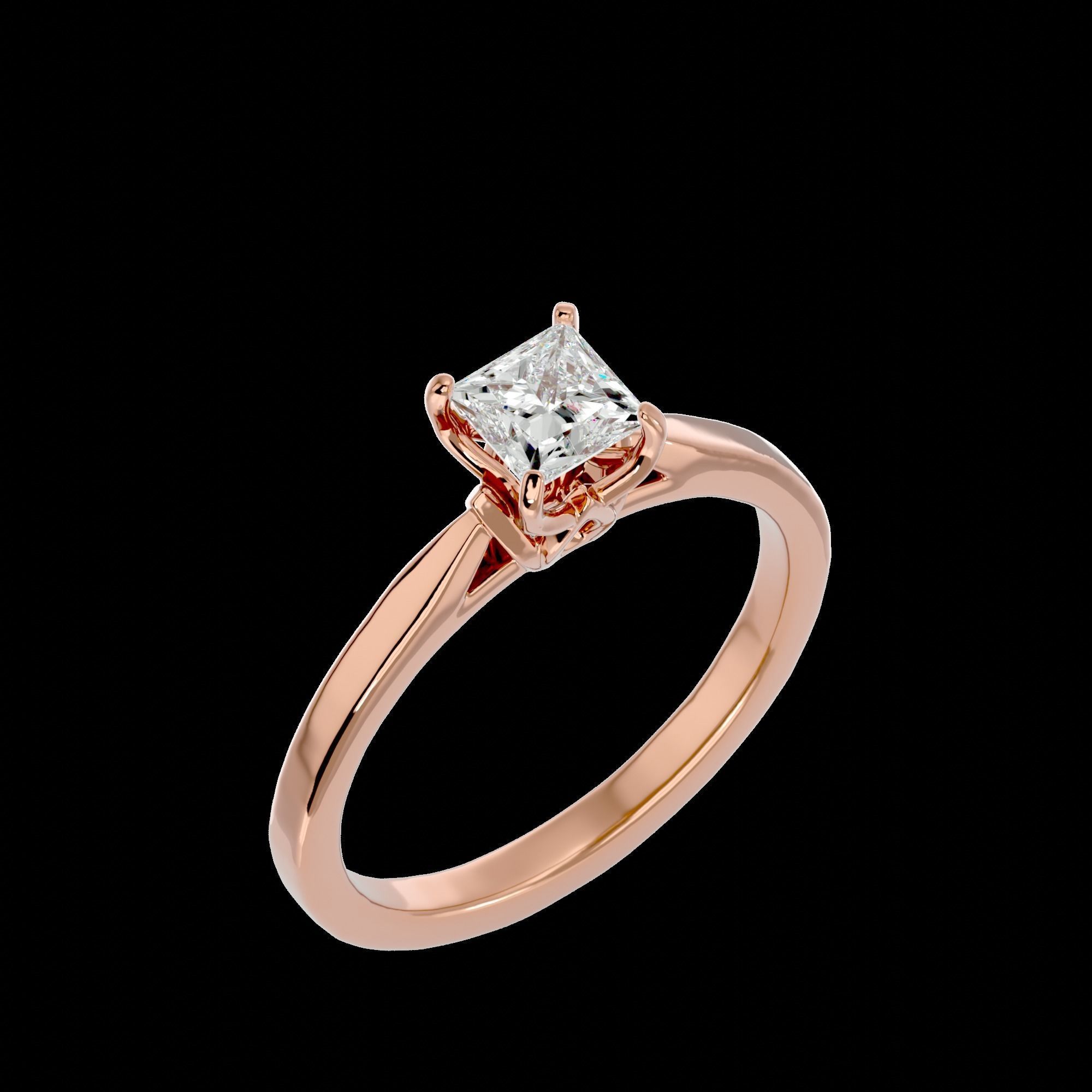 Solitaire ring model 3D print model_25