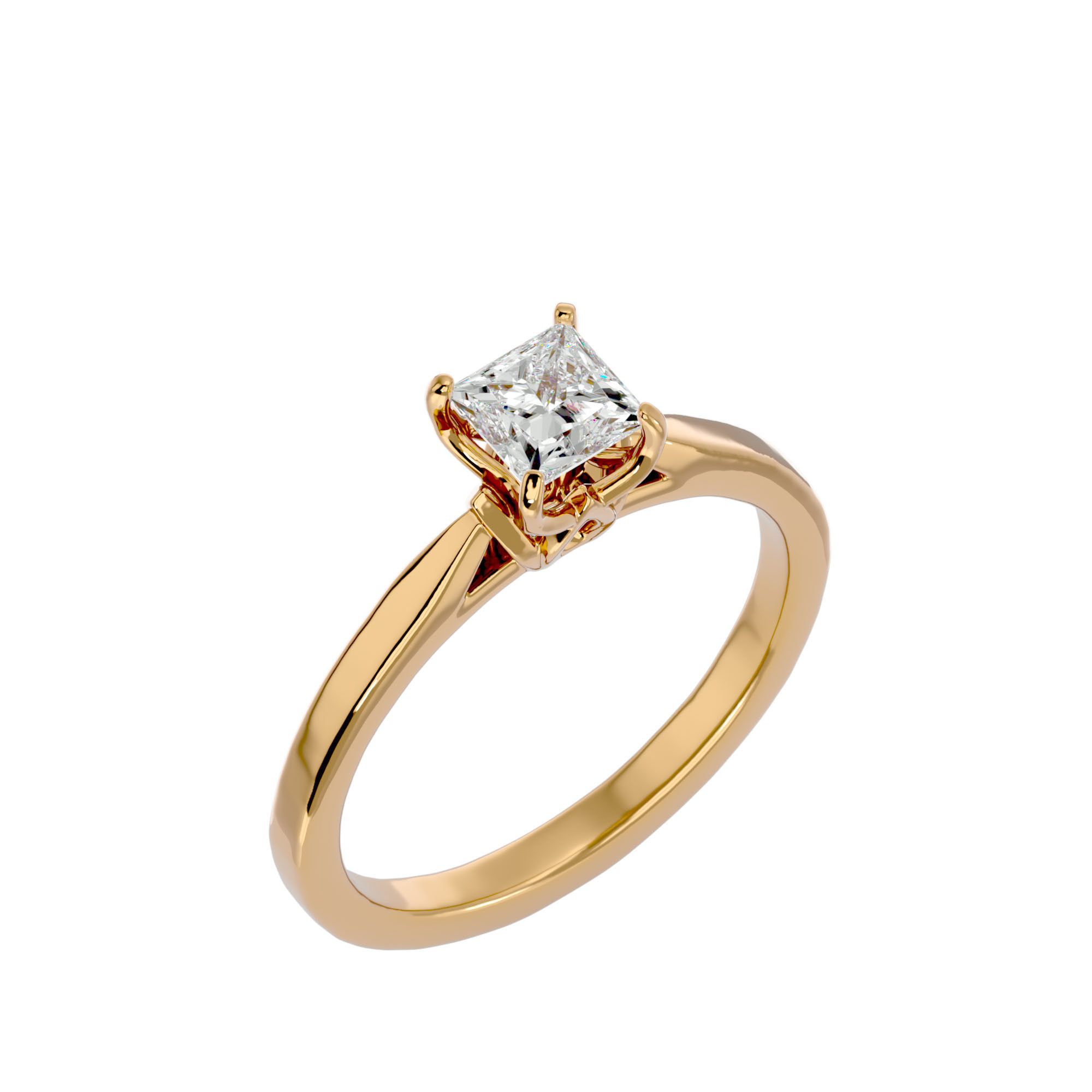 Solitaire ring model 3D print model_22