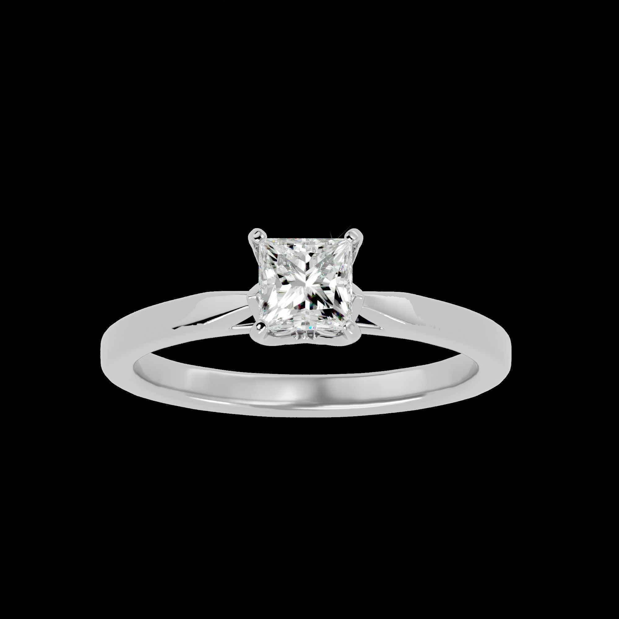 Solitaire ring model 3D print model_7