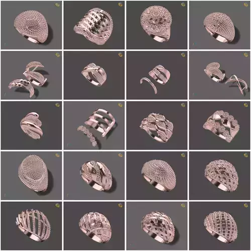 65 Files - STL 3D Model Women Ring Stone Womens 3D print model 