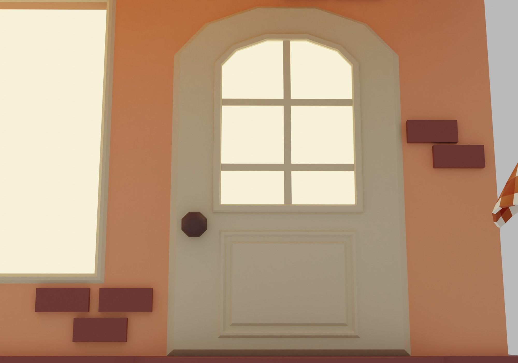 Pizzeria pizza shop with tables and chairs Low-poly 3D model_6