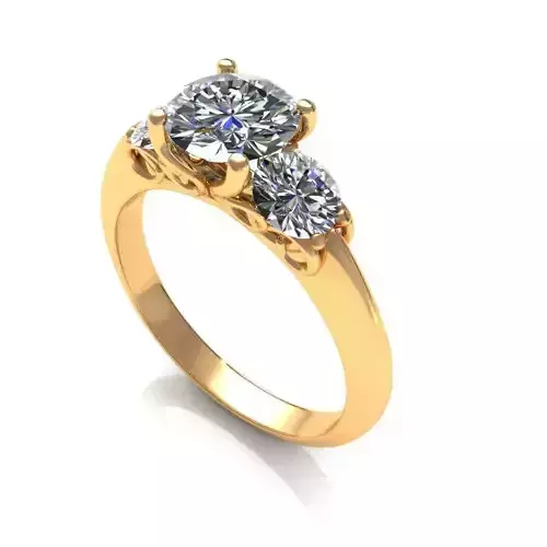 True Love Three Stone Diamond Ring