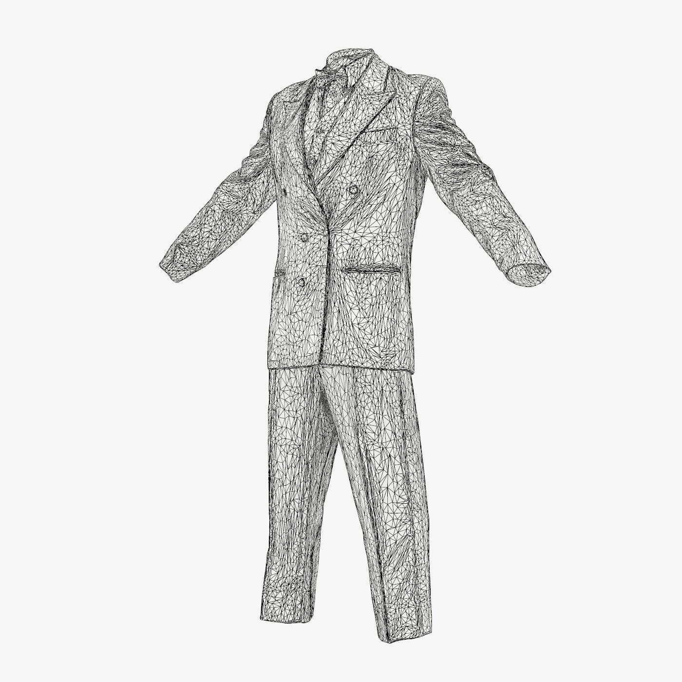Suit E Full Closed Low-poly 3D model_14