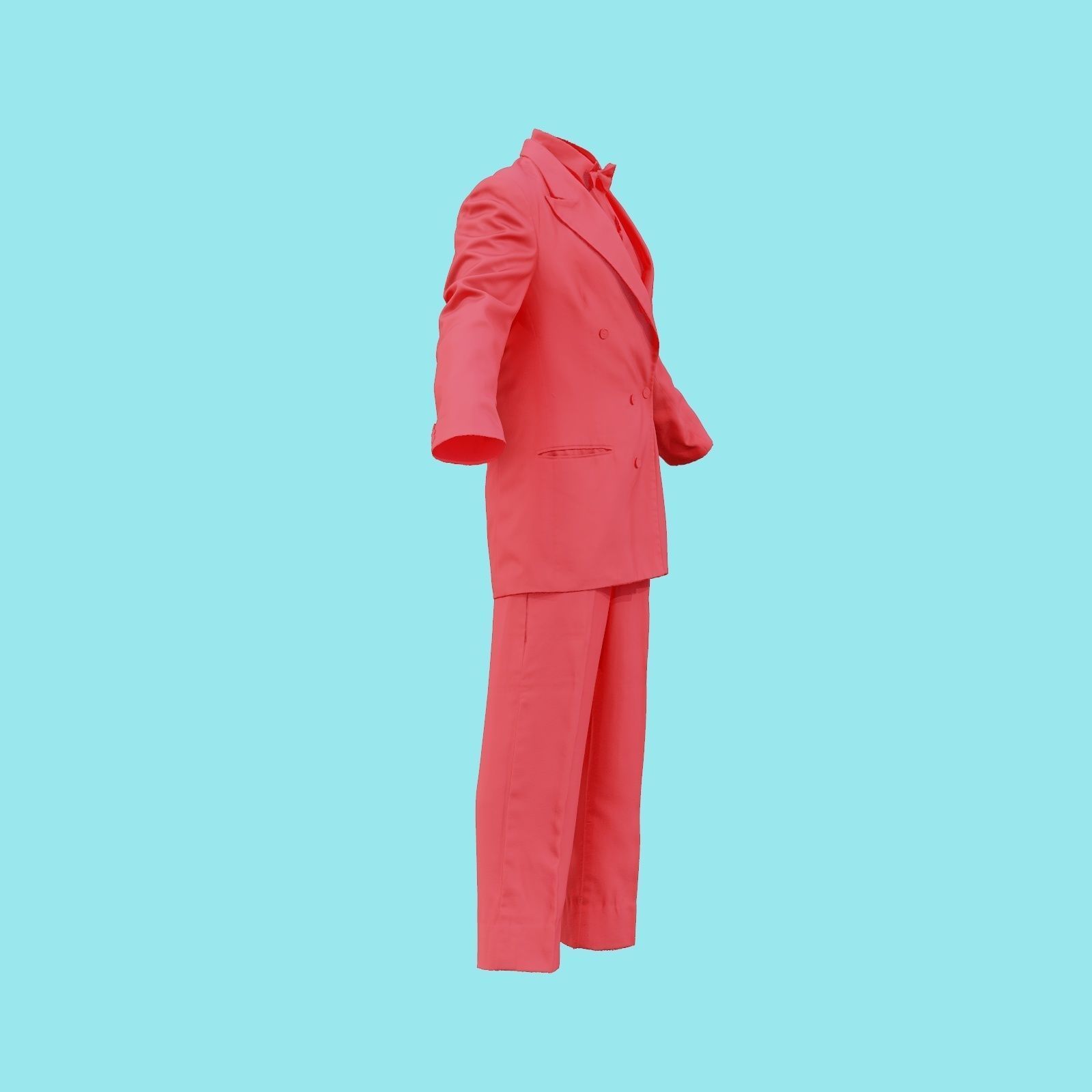 Suit E Full Closed Low-poly 3D model_19