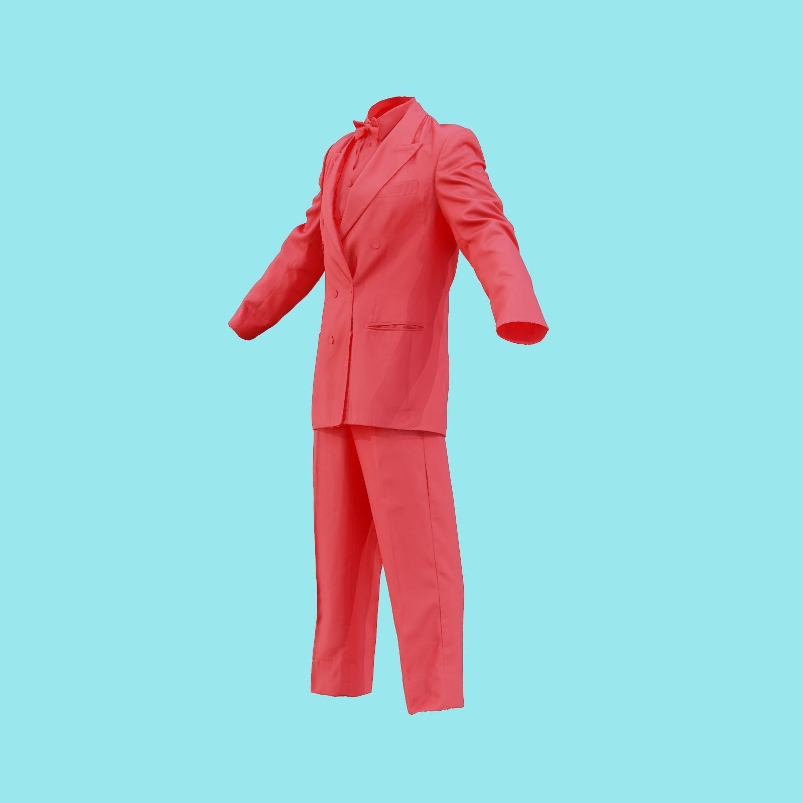 Suit E Full Closed Low-poly 3D model_23