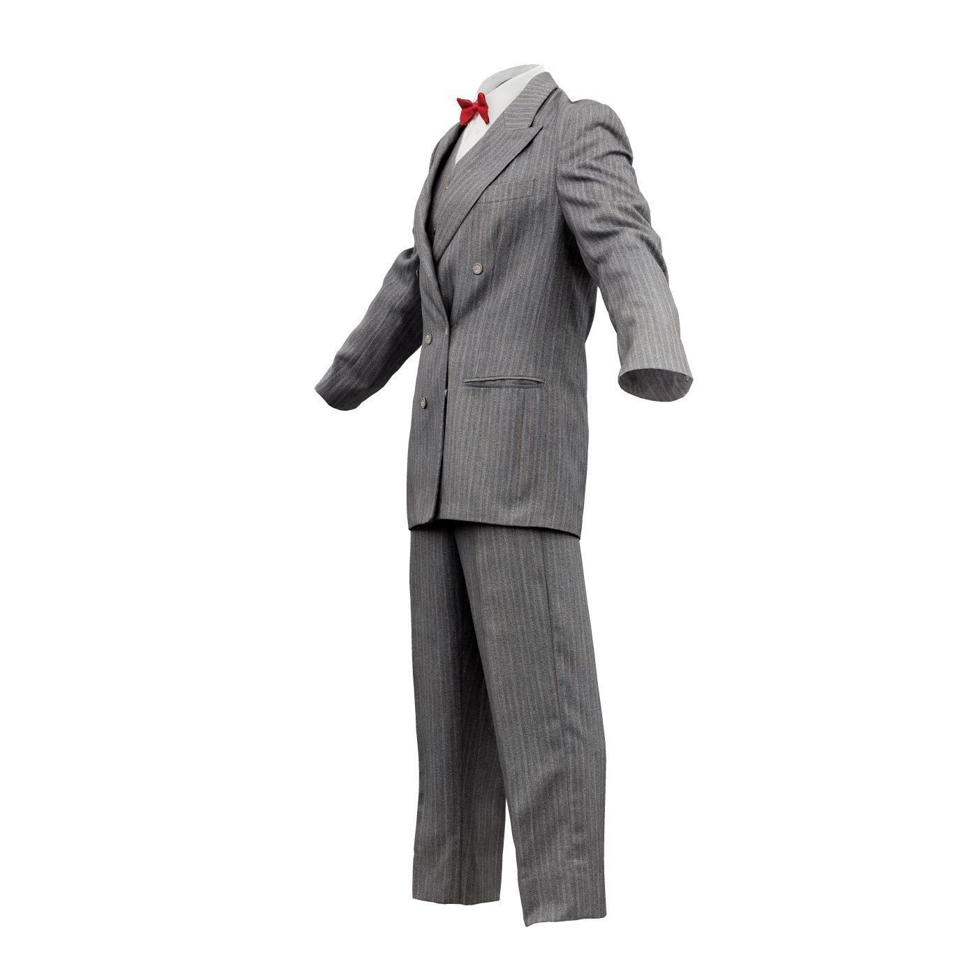 Suit E Full Closed Low-poly 3D model_12