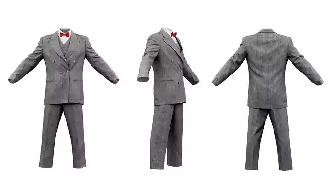 Suit E Full Closed Low-poly 3D model