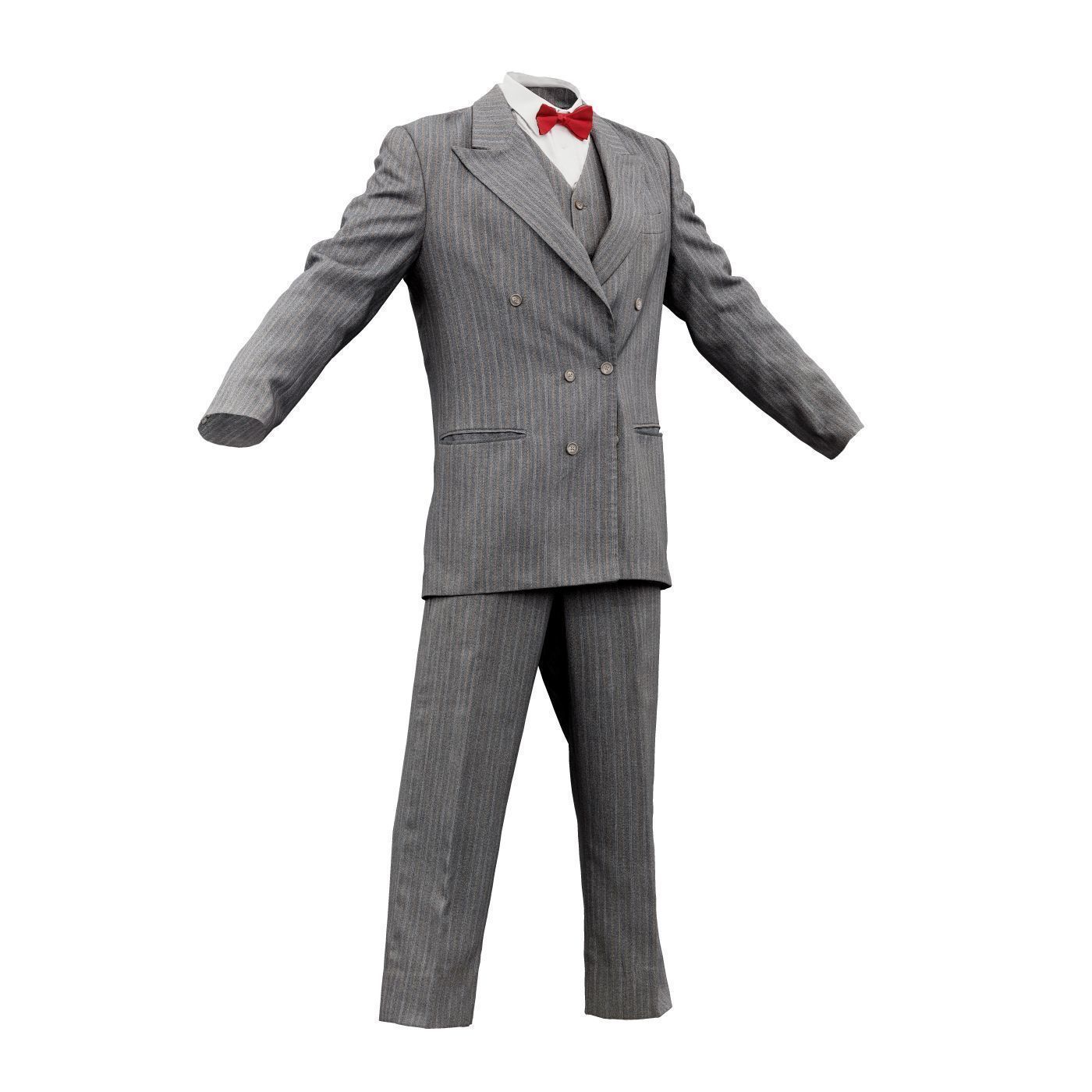 Suit E Full Closed Low-poly 3D model_3