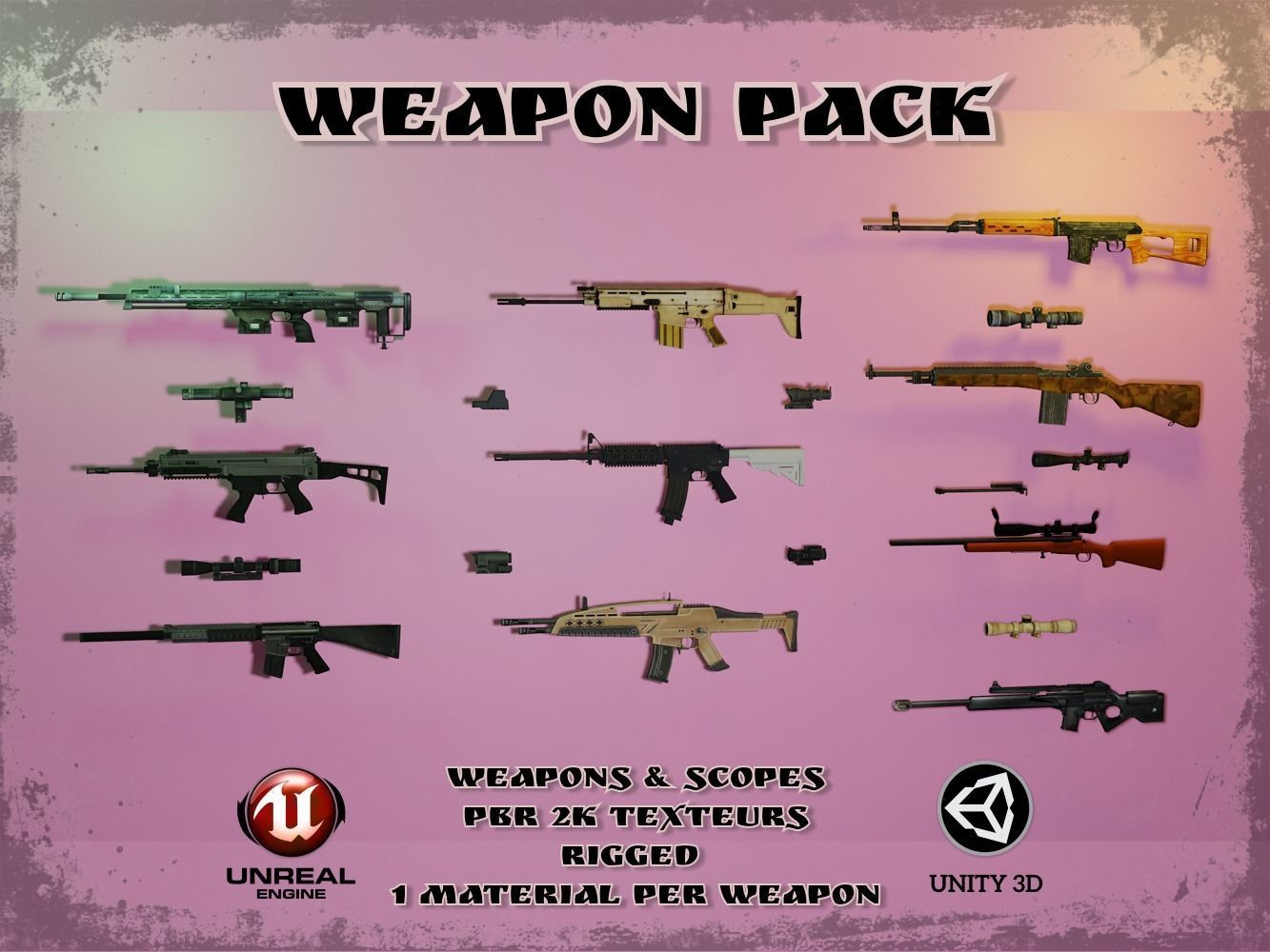 REAL WEAPONS AND SCOPES  Low-poly 3D model_3