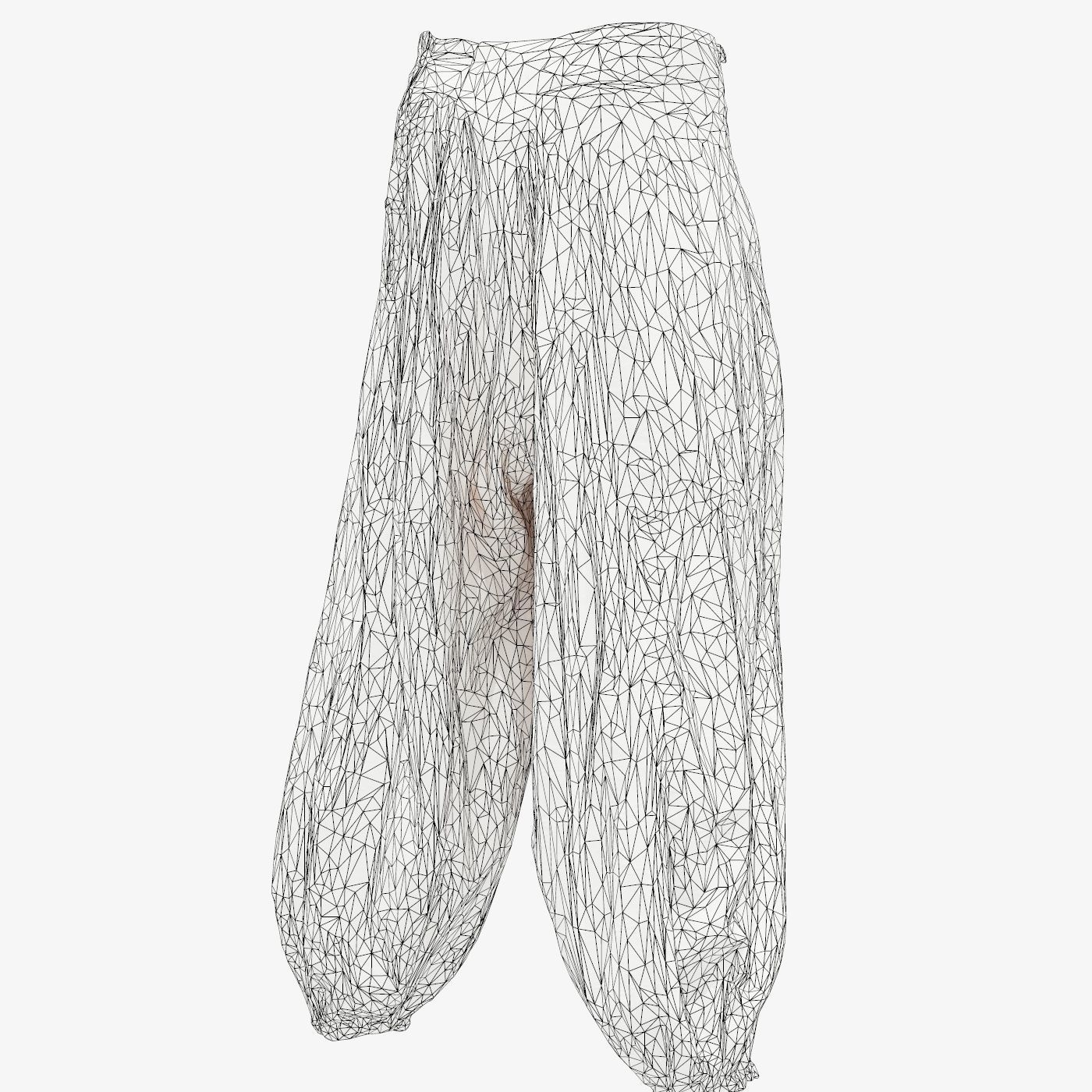 Suit D Trousers Low-poly 3D model_15